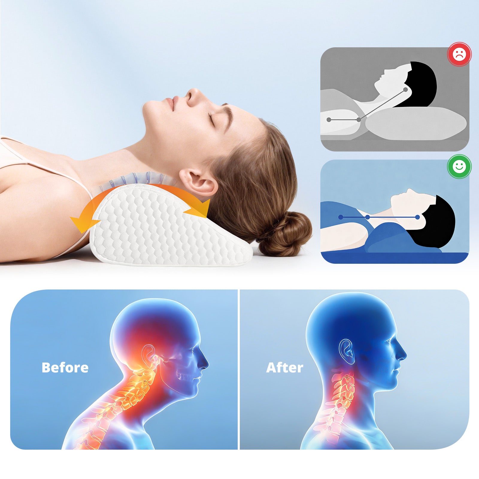 Cervical Traction Latex Pillow