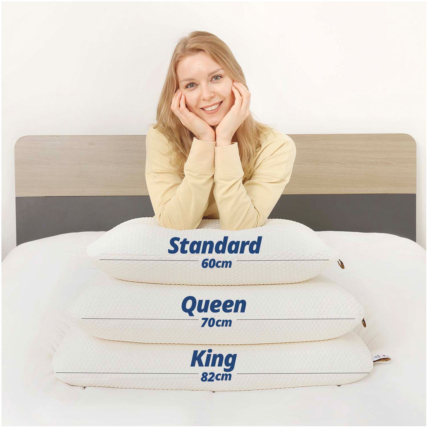 Premium Latex Pillow Product size display