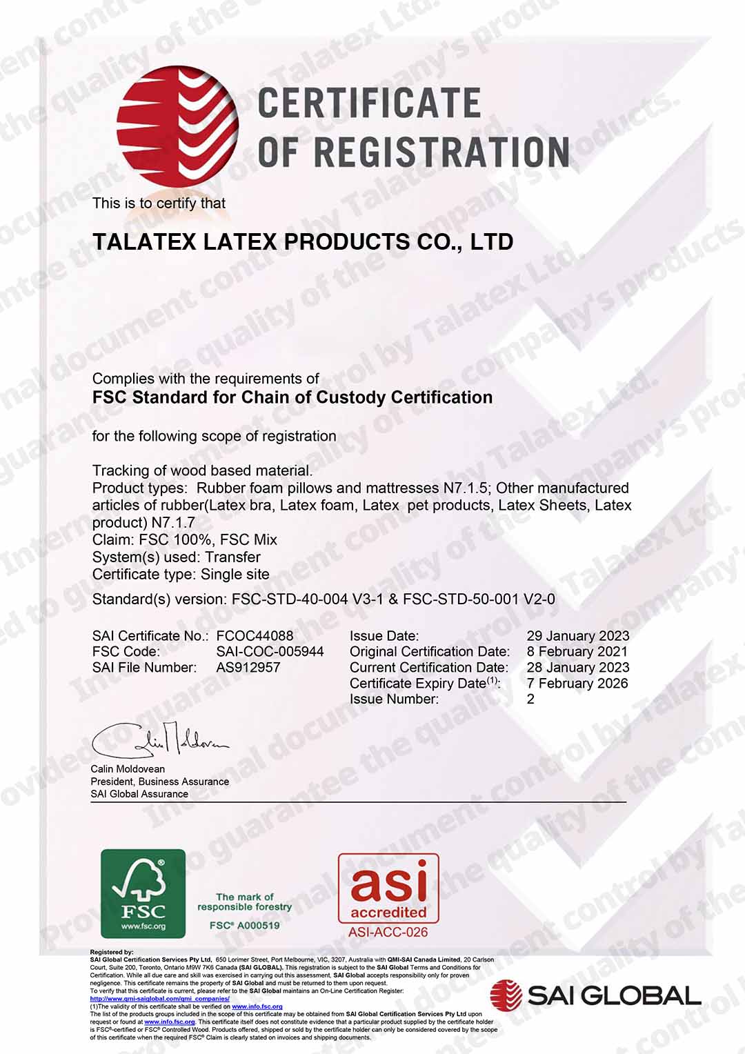 Our Product Certification FSC