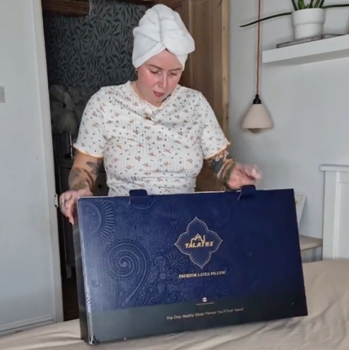 Talatex pillow at home